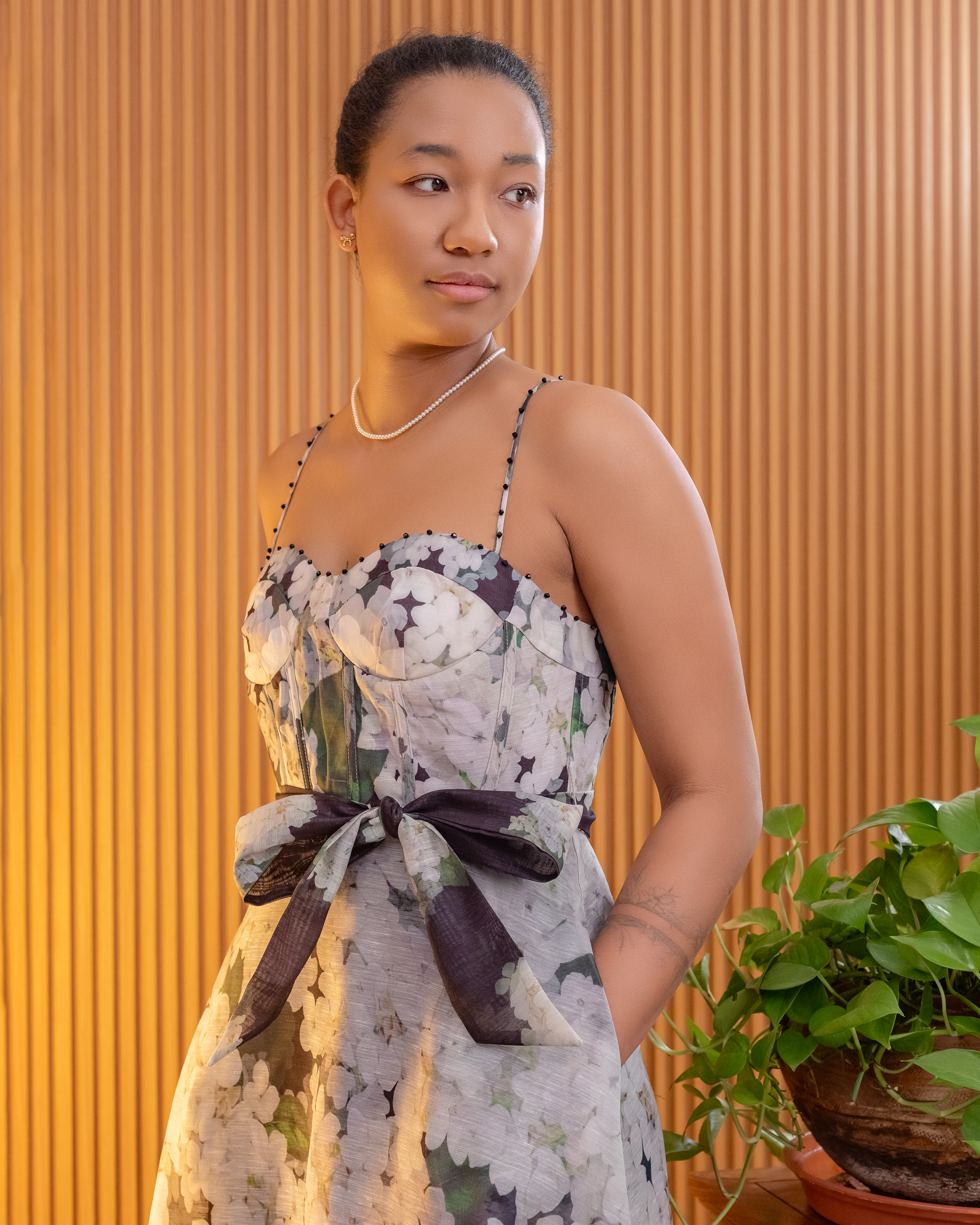 Seraphina Corseted Bow Midi Dress